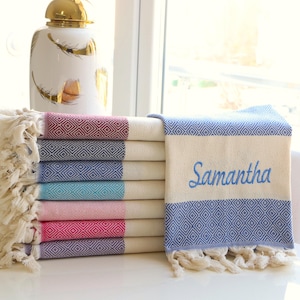 Personalized BEACH Towel,70X40 MONOGRAMMED Turkish Towel Personalized Gifts,Bachelorette Bridal Party Towel, Bridesmaid Wedding Custom Gifts