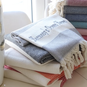 Personalized BEACH Towel,70X40 MONOGRAMMED Turkish Towel Personalized Gifts,Bachelorette Bridal Party Towel, Bridesmaid Wedding Custom Gifts