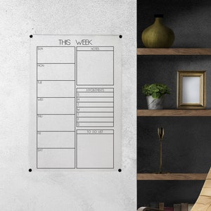 Custom Daily Weekly To Do List Acrylic Wall Calendar, Dry Erase Organizer Student Work Planner, Christmas Office Note Board + 4 FREE MARKERS