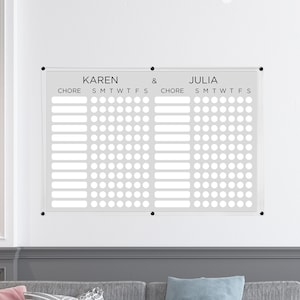 Chore Chart Children Girl Boy, Acrylic Dry Erase Responsibility Checklist Board, Christmas Daily Weekly To Do List Family Wall Job Planner