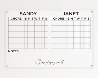 chore chart husband and wife Personalized Acrylic Chore Chart Dry Erase Board, Home Decor, Wall Decor, Custom Quote Wall Decor, Couple To Do List, Mother's Day Gift 2023