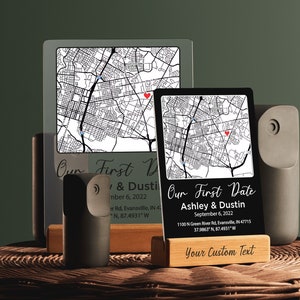 Where We First Met Acrylic Plaque, Coordinates Sign Print, Our First Date Love Street Map, Where It All Began, Valentine Our First Home Gift