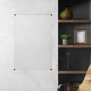 Leeg acryl droog uitwisbaar notitiebord met afstandhouder, helder glazen groot zichtbord, drijvend berichtbord, takenlijstje doelen + 4 GRATIS MARKEREN