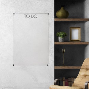 To-Do List Large Clear Acrylic Daily Weekly Monthly Planner, Dry Erase Office Note Board, Student Work Christmas Wall Decor + 4 FREE MARKERS