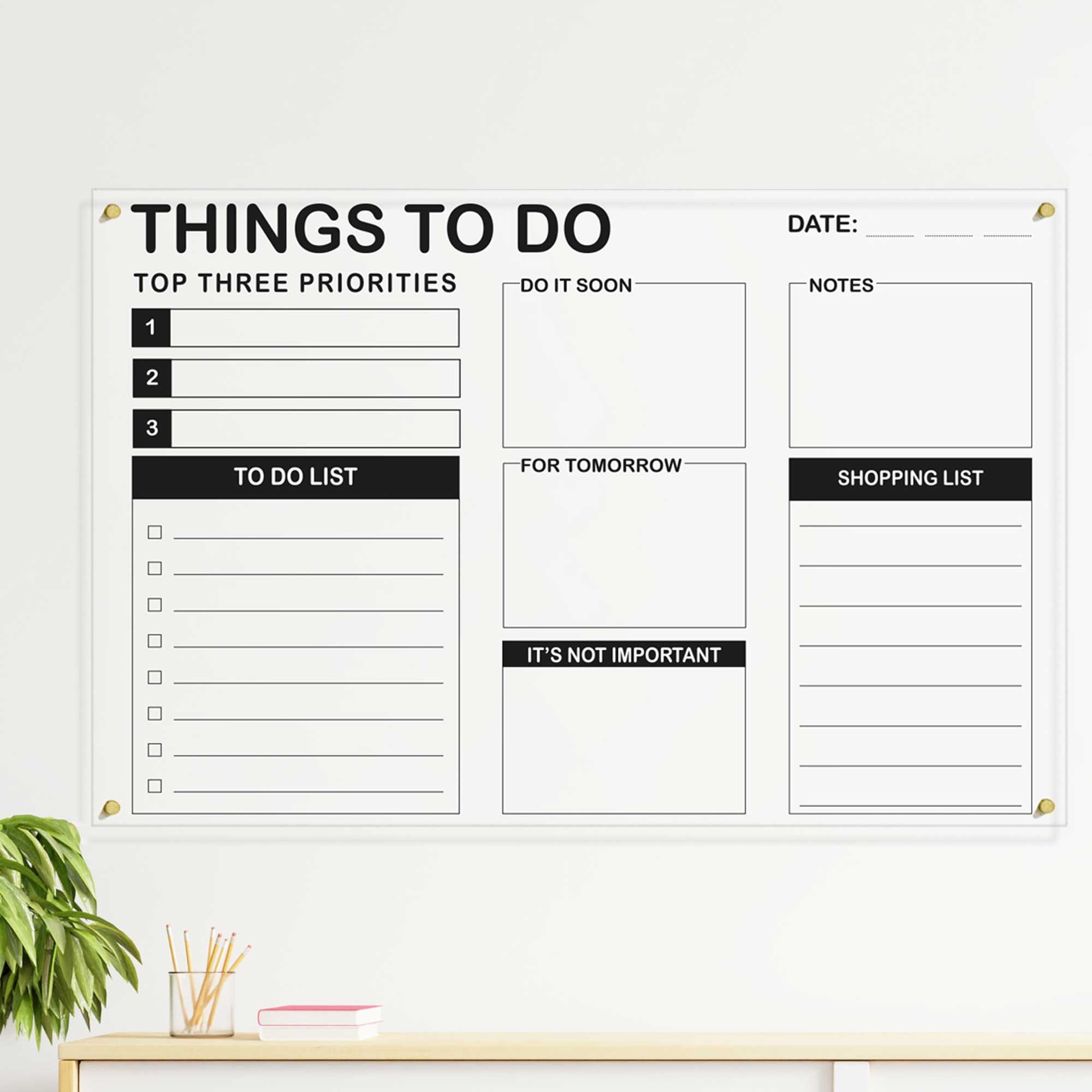 Custom Daily Things to Do List Acrylic Wall Decor Shopping Etsy