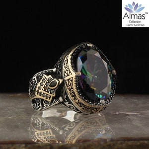 Alexandrite top men's jewelry