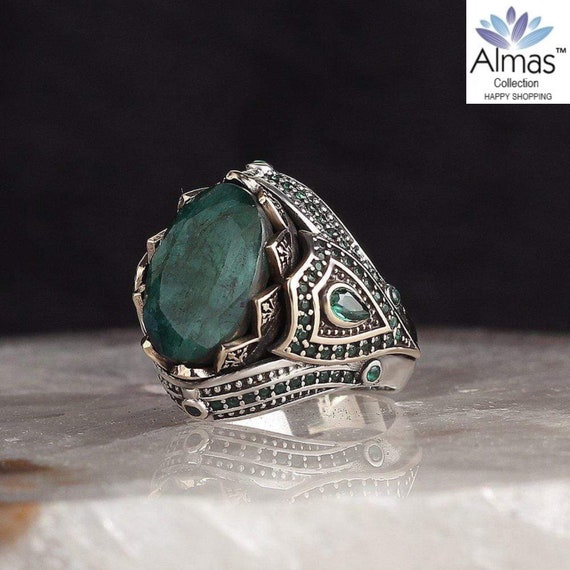 Buy Natural Certified Emerald Panna Gemstone Astrological Ring 925 Strling  Silver Handmade Ring for Men and Woman Online in India - Etsy