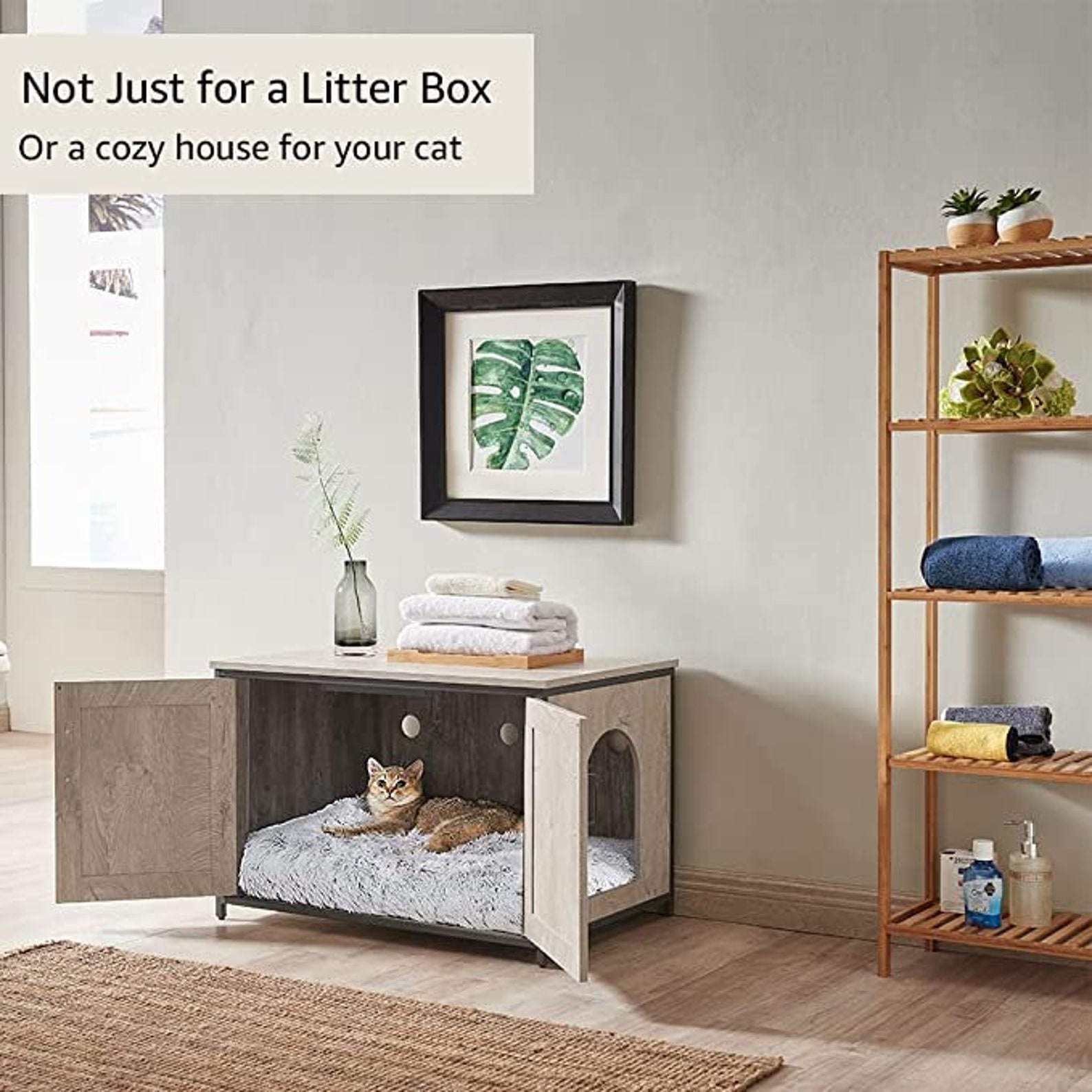 Modern Cat House Litter Box Enclosure Wooden Cat Tower Etsy