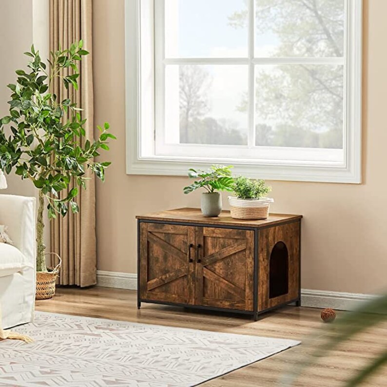 Modern Cat House Litter Box Enclosure Wooden Cat Tower Etsy