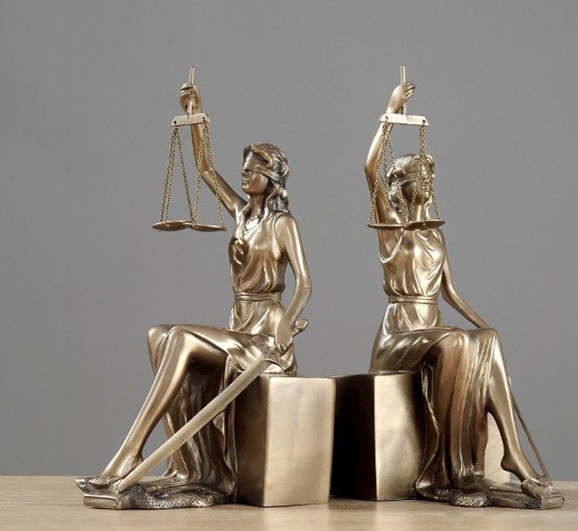 Justice Lady Bookend Law Office Decor Unique Legal Themed Etsy