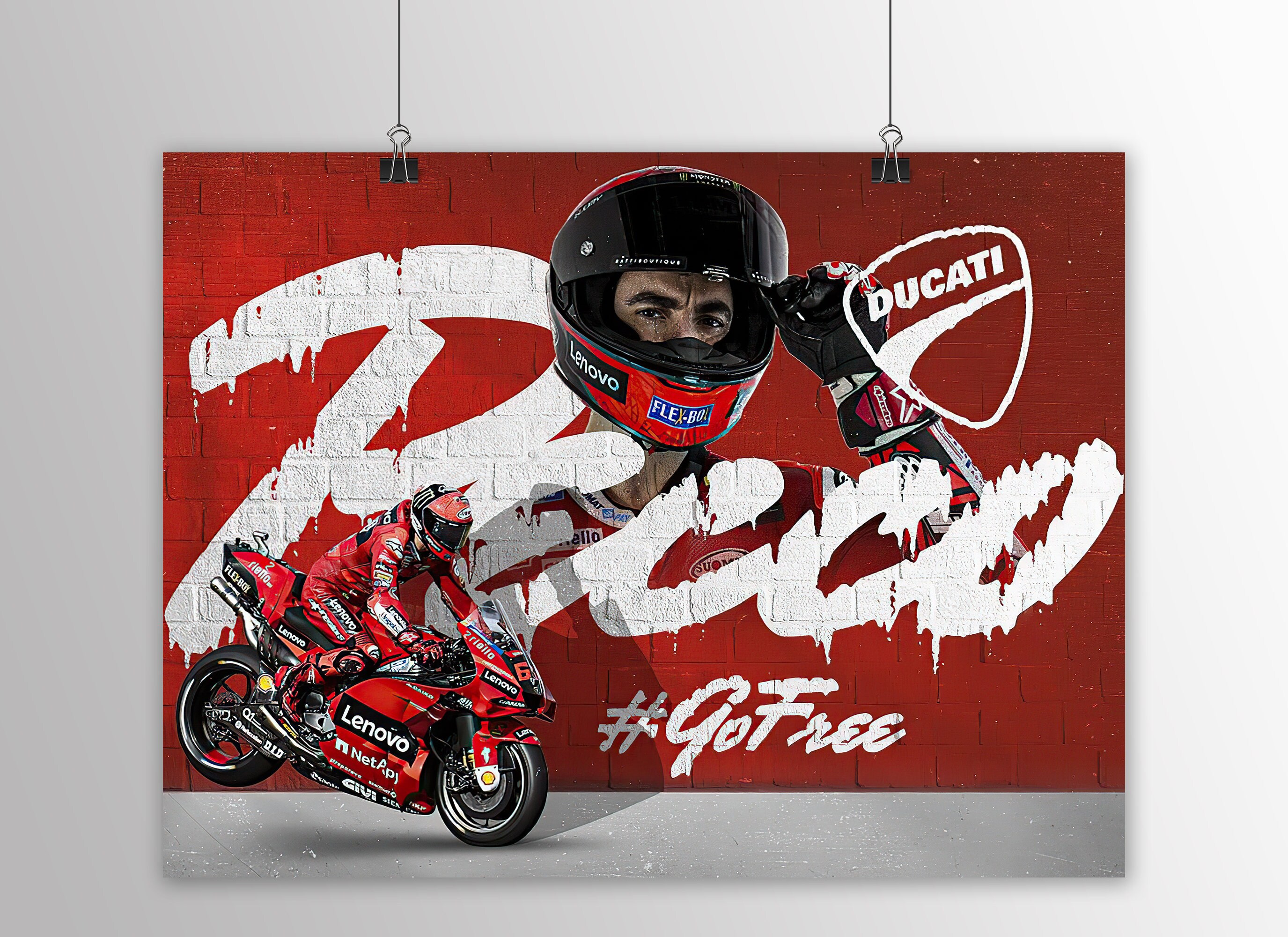 Ducati Lenovo Team】 D.I.D フランチェスコ・バニャイア 大型ポスター