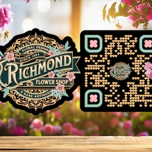 Sticker met QR-codelogo - gestanste sticker met logo - maak je eigen QR-codestijl - gepersonaliseerde waterdichte Qr-sticker - gemaakt in de VS