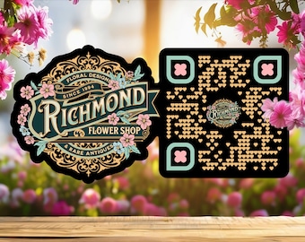 Seu decalque de logotipo de código QR - Adesivo recortado com logotipo - Crie seu próprio estilo de código QR - Decalque QR personalizado à prova d'água - Fabricado nos EUA