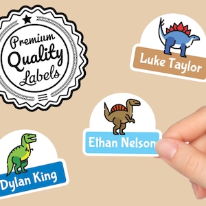 Cute Custom Name - 16 X Premium Label | Children's Dinosaur Mix ...
