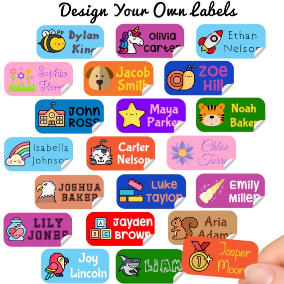  100 Pcs Personalized Labels for Kids Custom Name Labels  Stickers Waterproof for Water Bottles School Supplies : Office Products