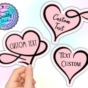 Aangepaste hart sticker - Premium decal | Hoge kwaliteit | Kiss Cut | Liefde Bruiloft | Waterdicht