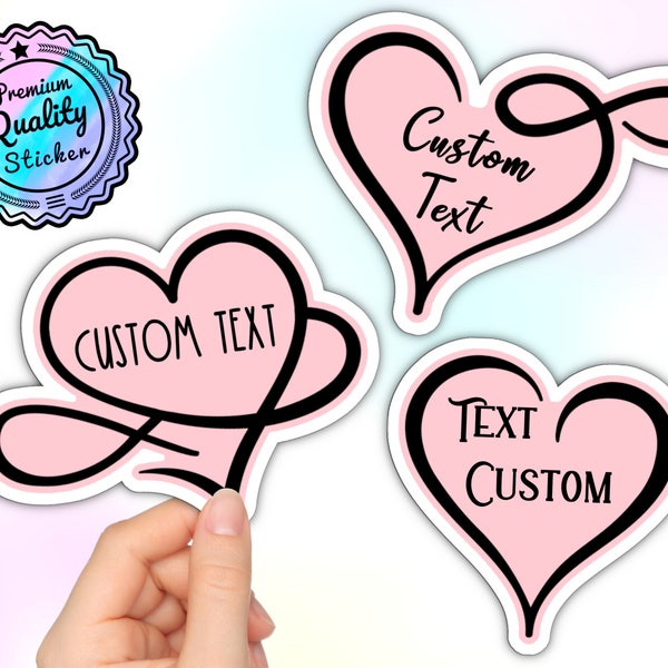 Custom Heart Sticker - Premium Decal | High Quality | Kiss Cut | Love Wedding | Waterproof