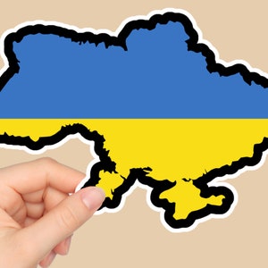 Ukraine Map - High Quality - Sticker | Bester Laptop Aufkleber | SH!T PUTIN Ukraine | Wasserfest