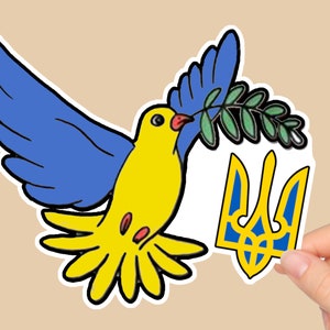 Peace Dove 4 Ukraine - Ich stehe mit der Ukraine | Hochwertig - Sticker | Best 4 TAUSEND Dinge | SH! T PUTIN | Wasserdicht