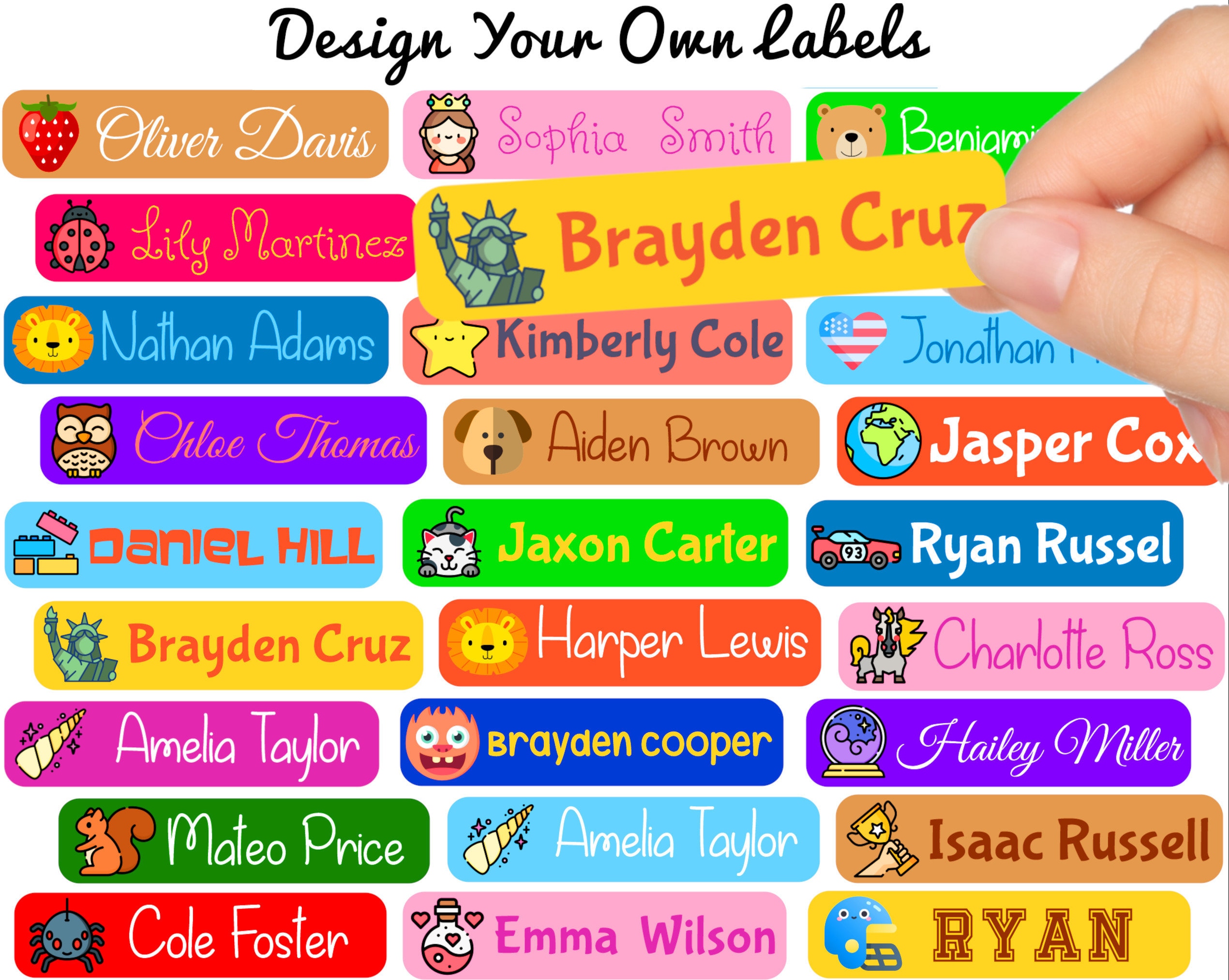 65 Clothing Labels, Iron on Fabric Stickers, Boy Daycare Labels, Iron on  Labels for School & Camp 