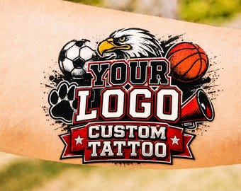 Temporary Tattoos with Your Logo | Personalized Tattoos for Party Favors Birthday Bachelorette, Wedding Team Events Waterproof Skin Safe