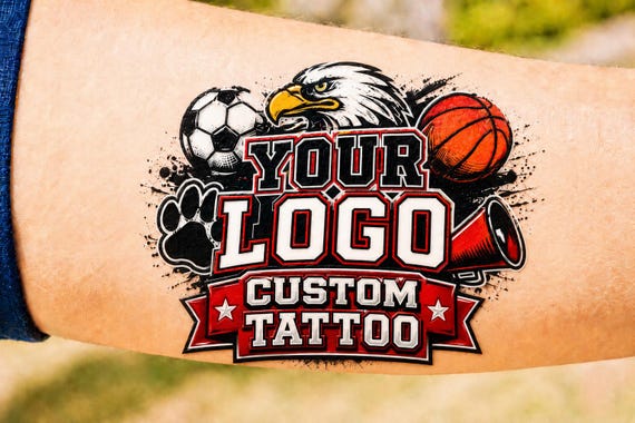 Temporary Tattoos with Your Logo | Personalized Tattoos for Party Favors Birthday Bachelorette, Wedding Team Events Waterproof Skin Safe