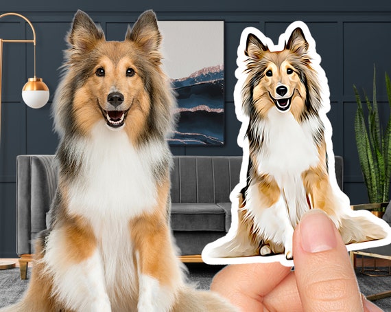 Custom Sticker - Pet Cartoon Portrait | High Quality - Picture Decal | Save Your Best Photo Sticker in Cartoon