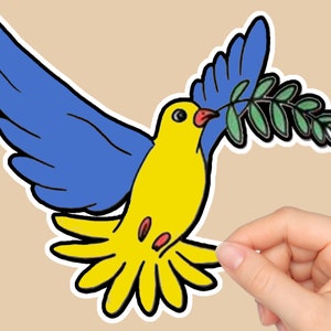 Frieden taube - Ich stehe mit der Ukraine | Hochwertig - Sticker | Best 4 TAUSEND Dinge | SH! T PUTIN | Wasserfest|