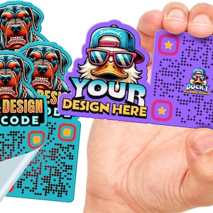 QR-code gestanste sticker met logo - maak je eigen QR-codestijl - gepersonaliseerde waterdichte Qr-sticker - gemaakt in de VS