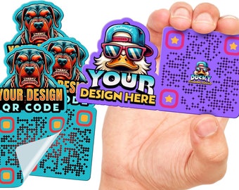 QR Code Die Cut Sticker with Logo - Make Your Own QR Code Style - Personalized Waterproof Qr Decal - Made in The USA