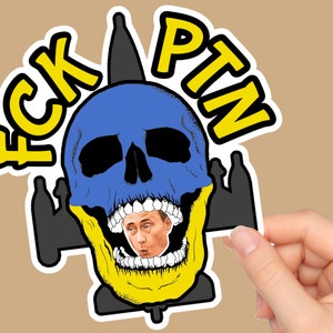 FCKPTN - High Quality - Sticker | Beste Tassen Sticker | Sh! T PUTIN Ukraine Russland Frieden | Wasserdicht