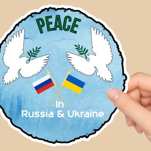 Frieden in Russland und der Ukraine | Hochwertig - Fahrzeugaufkleber | Putin Ukraine | Bester Autoaufkleber | Wasserdicht