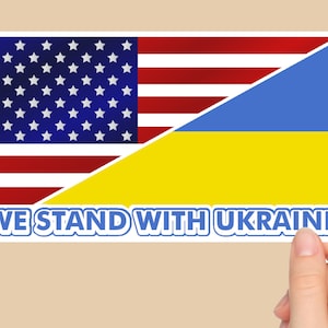 Flagge Ukraine und Usa - ich steh mit Ukraine | Hochwertig - Sticker | Best 4 TAUSEND Dinge | SH! T PUTIN | Wasserfest|