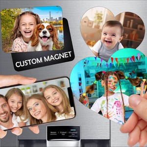 Customized Magnet - High Quality - Fridge Magnetic Photo Gift - Different Shapes and Cut Styles - Free Enhancing - Waterproof - Many Sizes