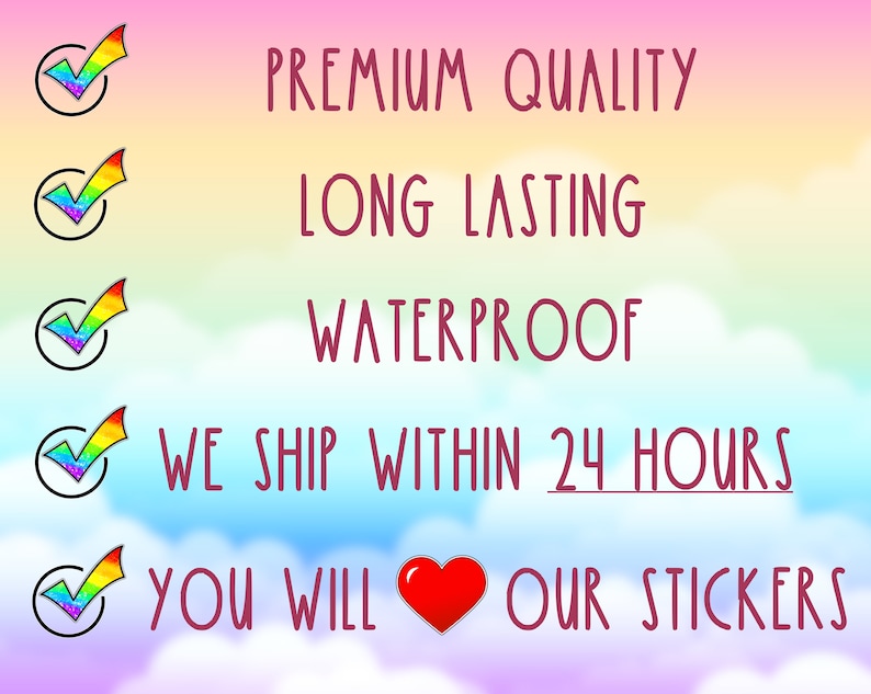 24 hour delivery express shipping usa florida long lasting stickers decal car bumper custom labels wedding