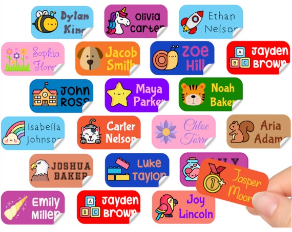 100 X Personalized Name Labels Perfect Kids Daycare and School