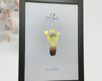 Foil Handprint Art: Custom Baby Keepsake, New Parent Gift