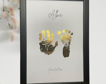 Baby Toddler Child Foil Hand and or Foot Print Custom Gift New Mum New Dad