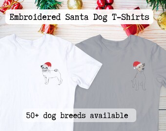 Dog Christmas T-Shirt Jumper Santa Festive Embroidered Pet Sweater Sweatshirt Jumper Unisex