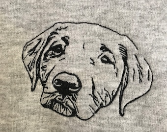 Personalised Embroidered Pet Portrait Sweater Sweatshirt Jumper Unisex