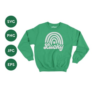 st patricks day SVG, happy go lucky SVG, lucky rainbow SVG, Lucky Shirt Svg, Clover Svg, Irish Svg, Shamrock Svg, Png Svg Cut Files Cricut