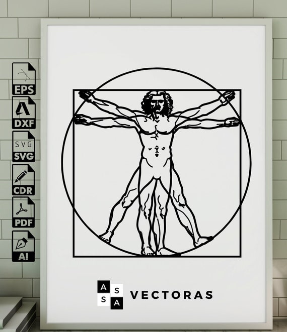 Vitruvian Man Design Laser svg dxf pdf Aufkleber Da Vinci Etsy.de