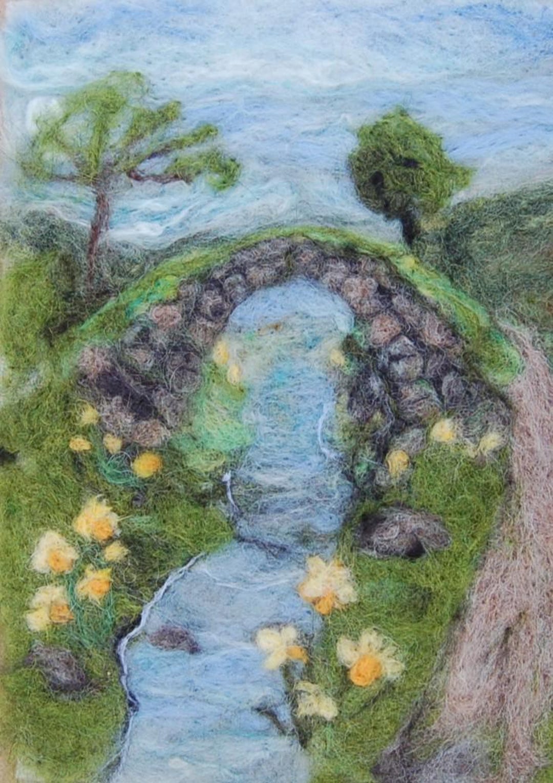 Packhorse Bridge Textile Art Countryside Scene. Textile Wall Art ...