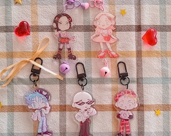 NANA KEYCHAINS, nana osaki, nana komatsu, hachi, black stones, blast, yasu, nobu, shin, acrylic charms