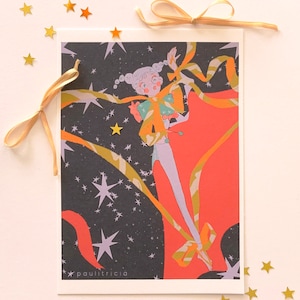 STARRY NIGHT PRINT, original character, dreamy