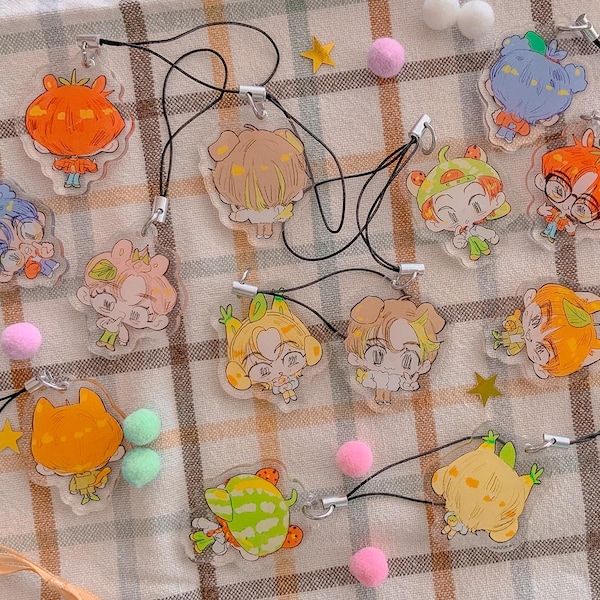 Llaveros acrílicos para el móvil NCT DREAM frutas, mark lee, renjun, jeno, haechan, jaemin, chenle, jisung, k-pop