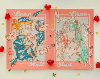 ALLA HJÄRTANS DAG OC-tryck, originalkaraktärer, kärlek, lovecore, cupid, Lynn, Clover