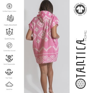 Poncho, Organic Women Poncho, Hooded Poncho, Surf Poncho, Turkish Towel Cotton Hooded Beach Towels,  Changing Towel with Hood and Pouch