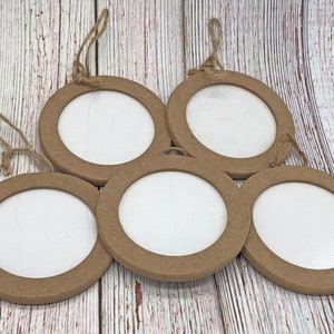 Unfinished Round Ornament Frames (set of 5)