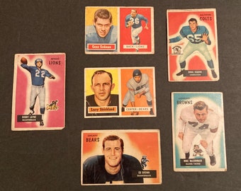 Vintage Original 1950&#39;s NFL Football Cards, Including Hall of Famers Bobby Layne and Mike McCormack